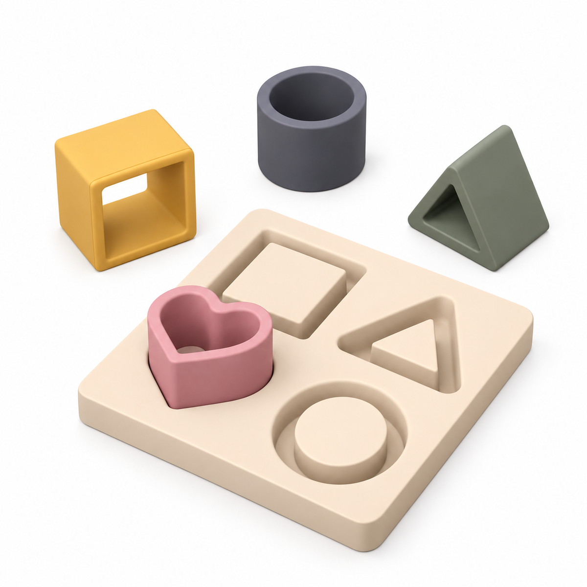 Silicone Shape Puzzle - Beige