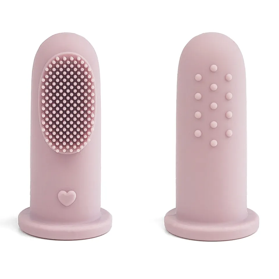 Silicone Finger Toothbrush Set - Pink
