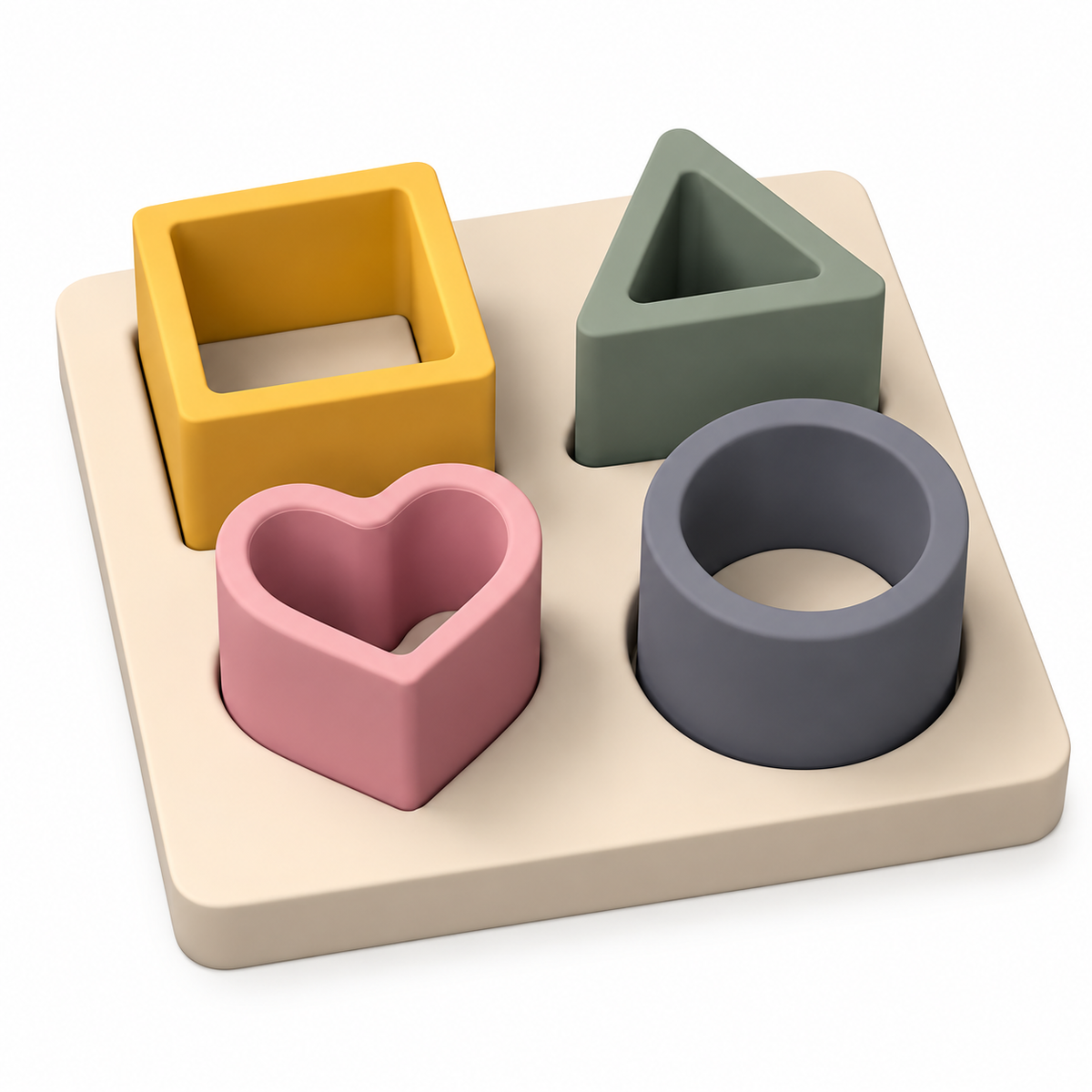 Silicone Shape Puzzle - Beige