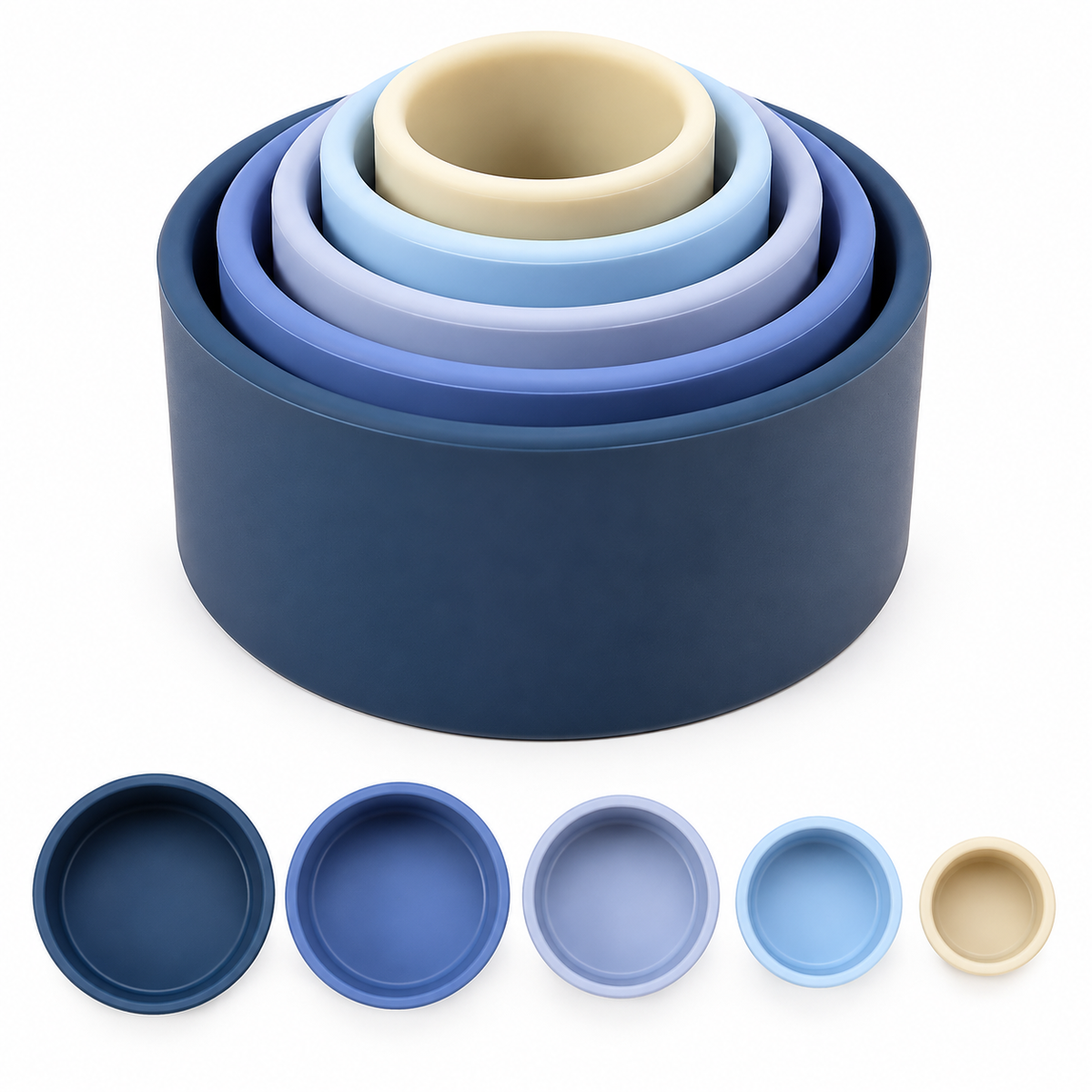 Silicone Bowl Stacker - Shades of Blue