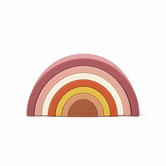 Rainbow Silicone Stacker - Blush