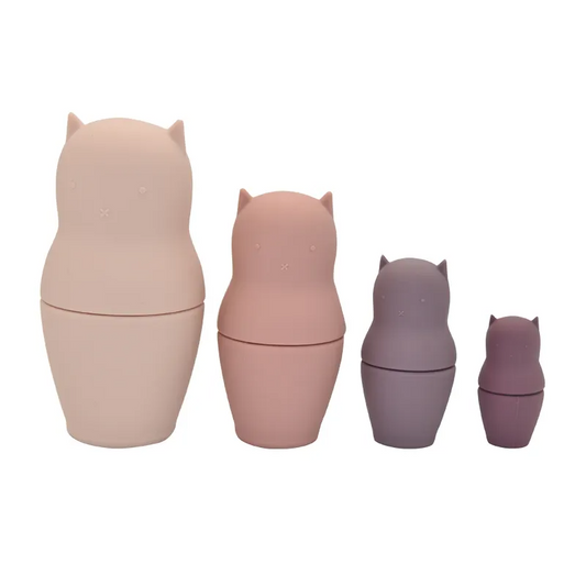 Kitty Cat Silicone Nesting Dolls - Shades of Pink