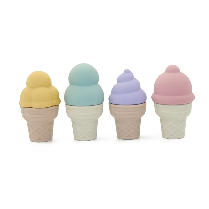 Ice Cream Cone Set of Four Silicone Toy