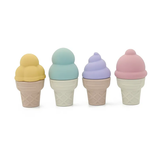 Ice Cream Cone Set of Four Silicone Toy