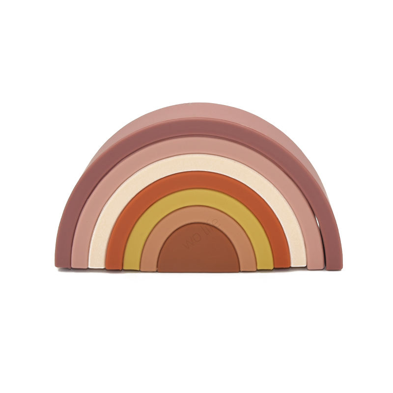 Rainbow Silicone Stacker - Blush