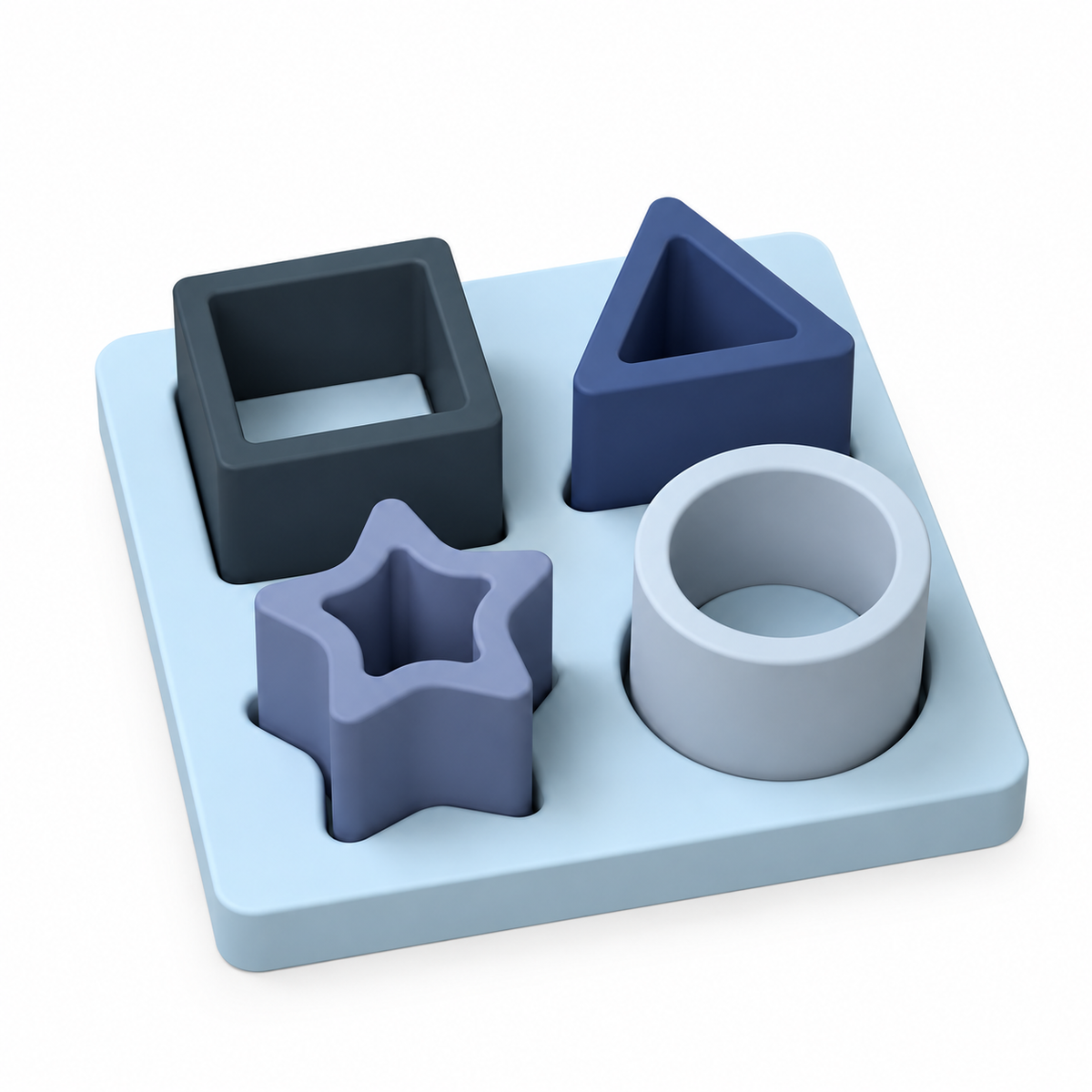 Silicone Shape Sorter Puzzle - Blue
