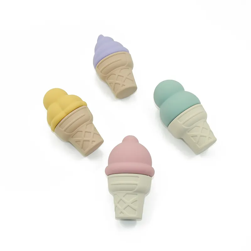 Ice Cream Cone Set of Four Silicone Toy