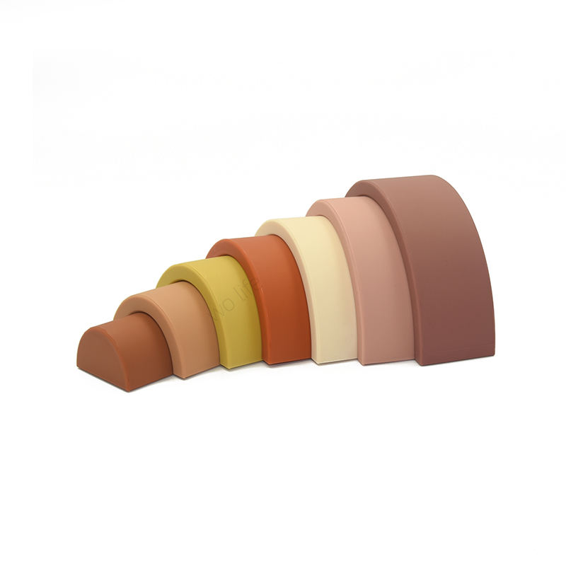 Rainbow Silicone Stacker - Blush