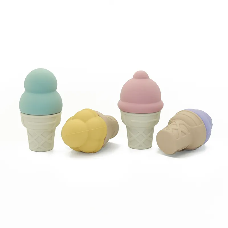 Ice Cream Cone Set of Four Silicone Toy