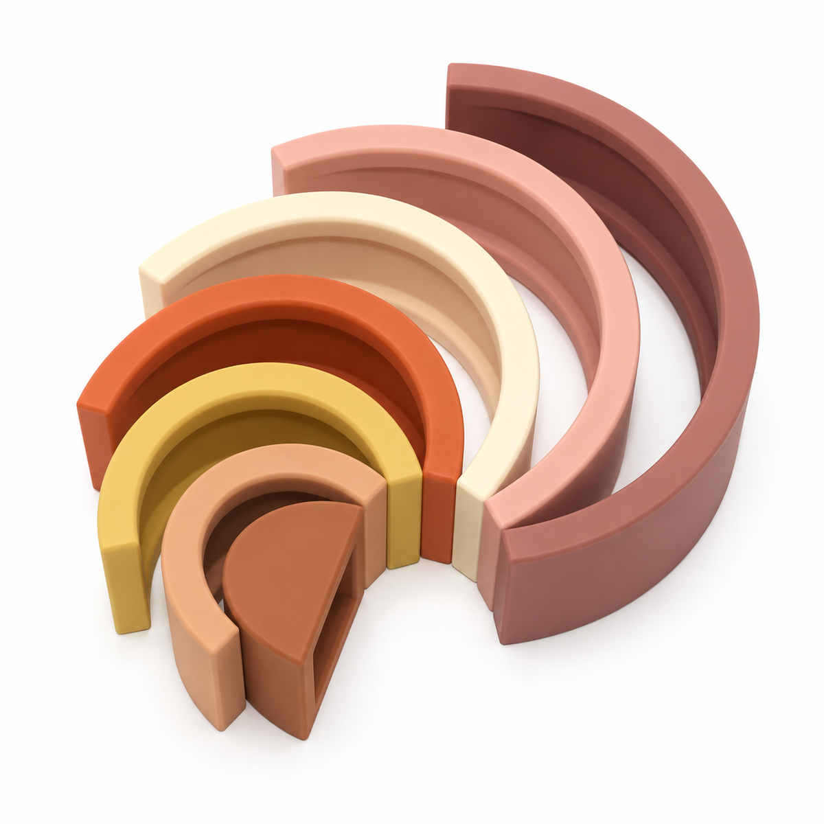 Rainbow Silicone Stacker - Blush