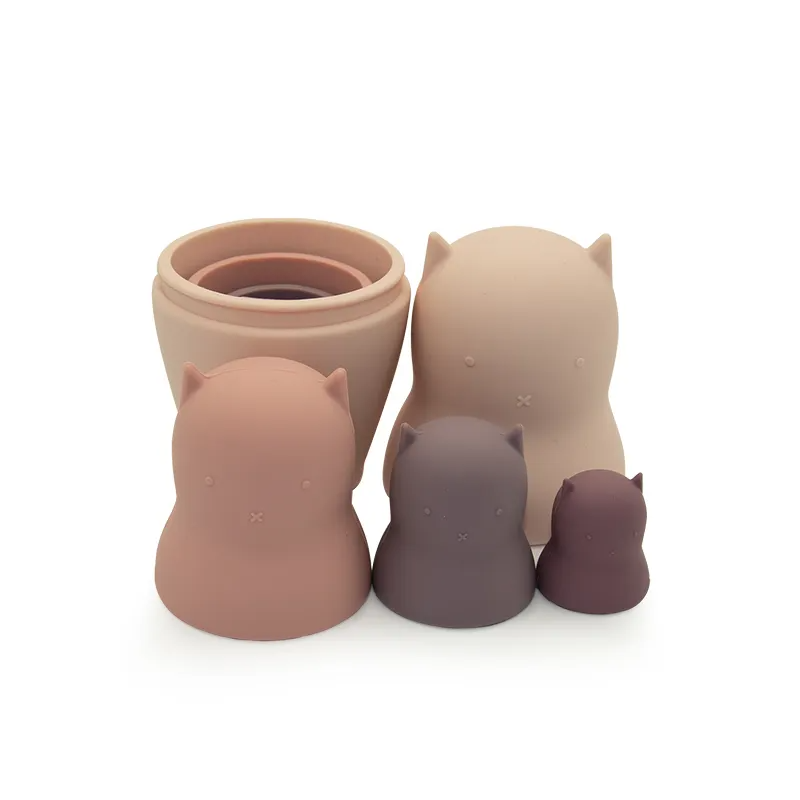 Kitty Cat Silicone Nesting Dolls - Shades of Pink