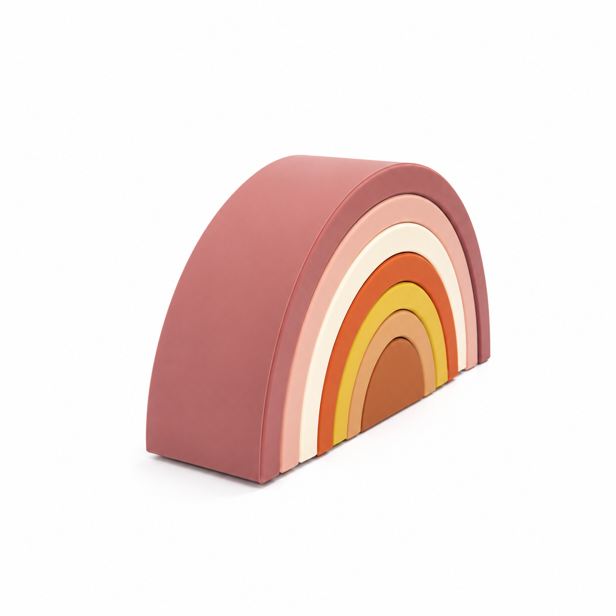 Rainbow Silicone Stacker - Blush