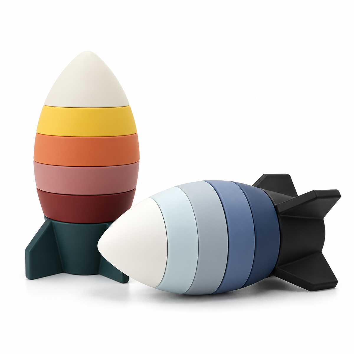Rocket Silicone Stacker - Shades of Blue