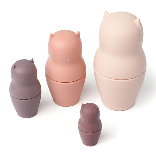 Kitty Cat Silicone Nesting Dolls - Shades of Pink