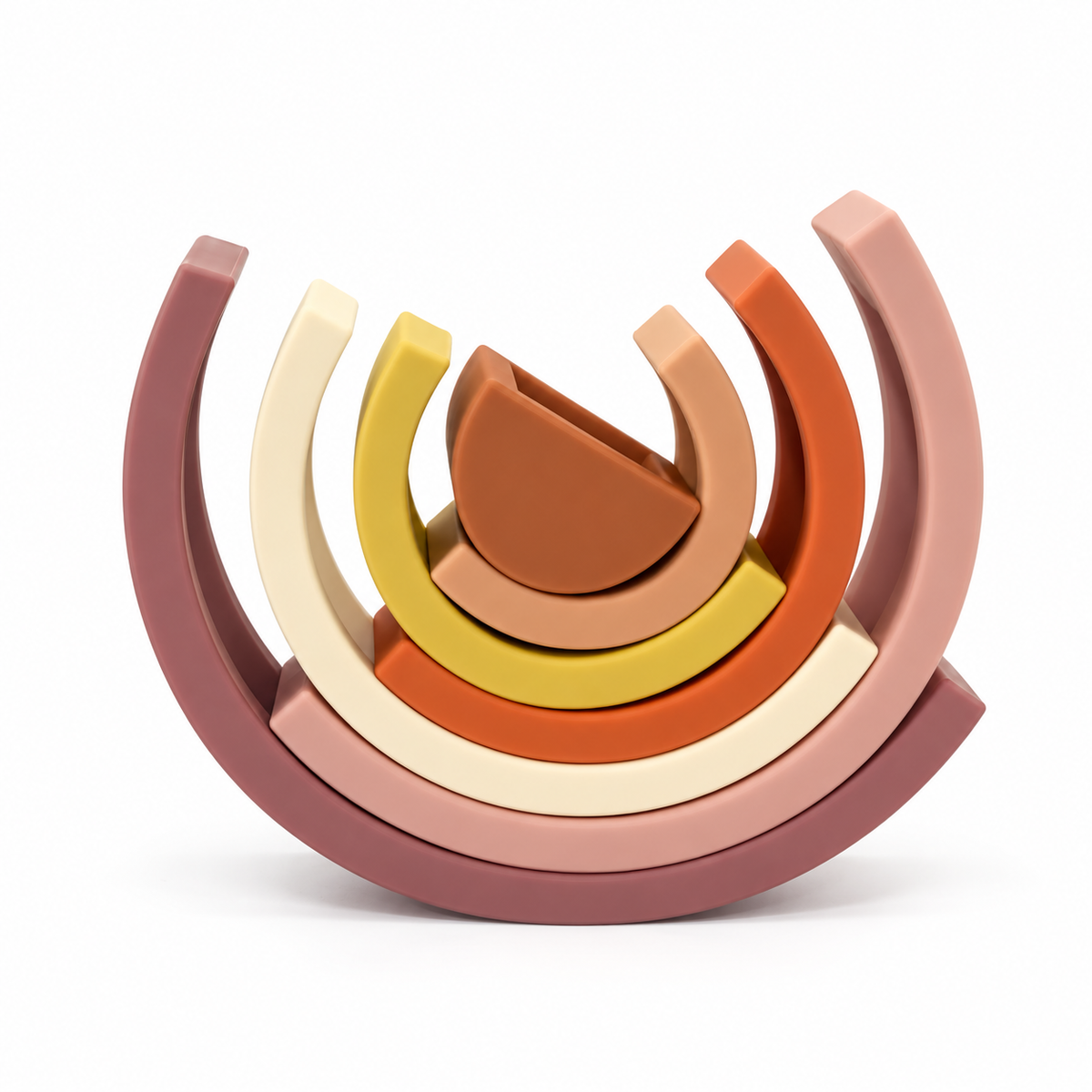Rainbow Silicone Stacker - Blush