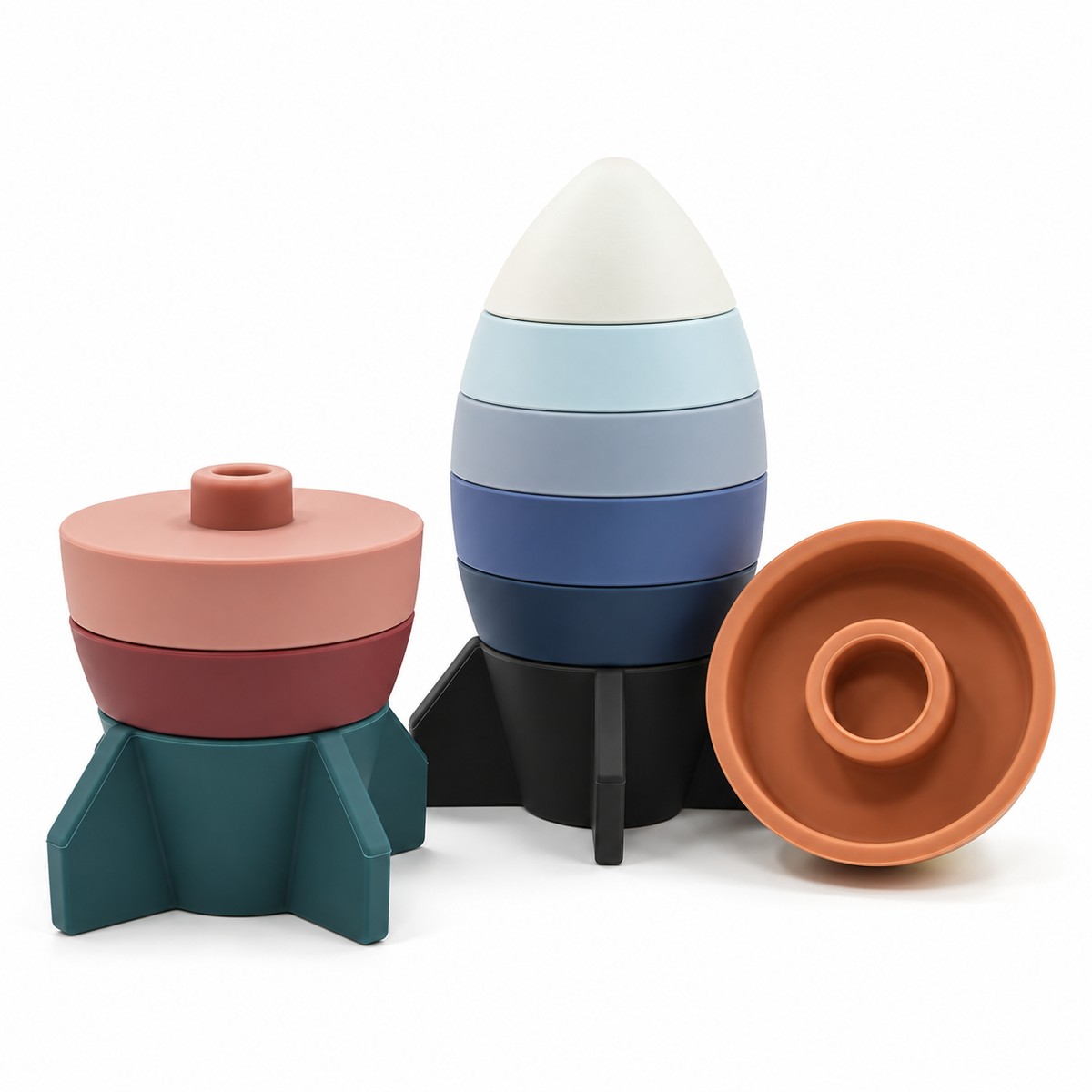 Rocket Silicone Stacker - Shades of Blue