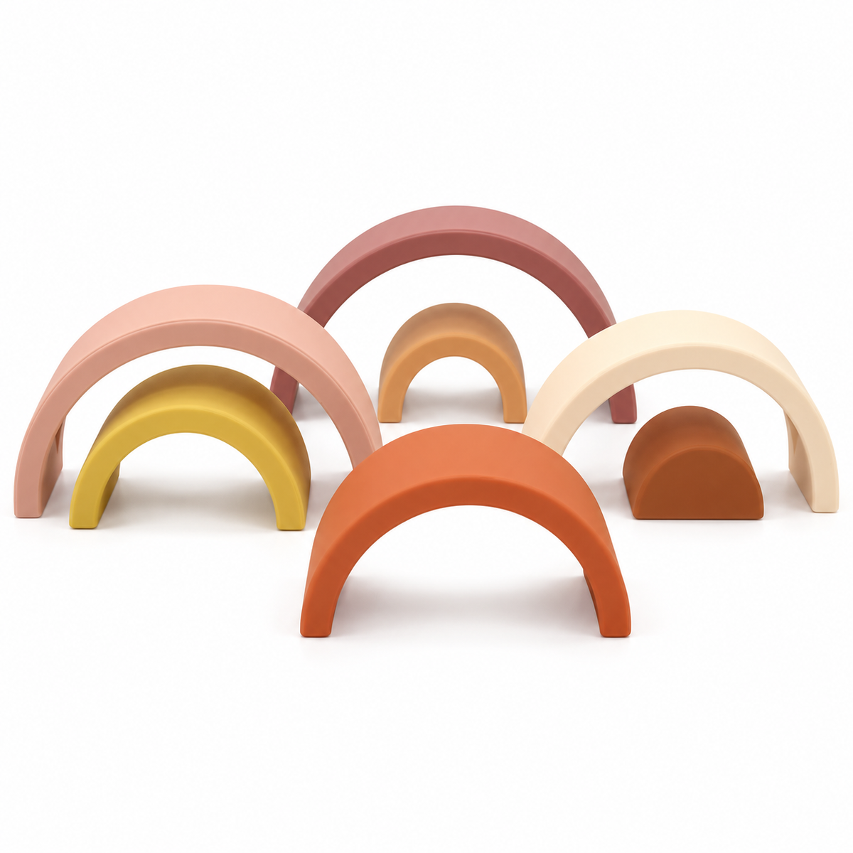 Rainbow Silicone Stacker - Blush