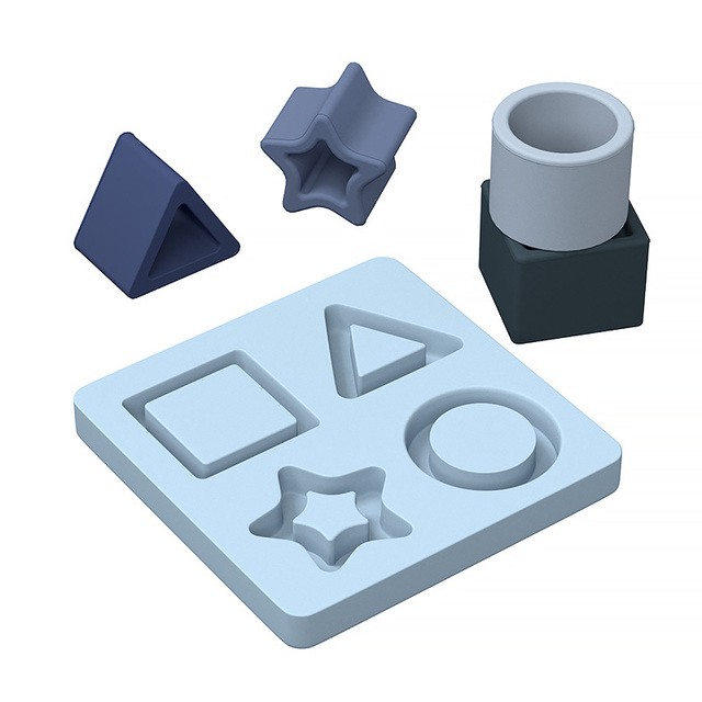 Silicone Shape Sorter Puzzle - Blue