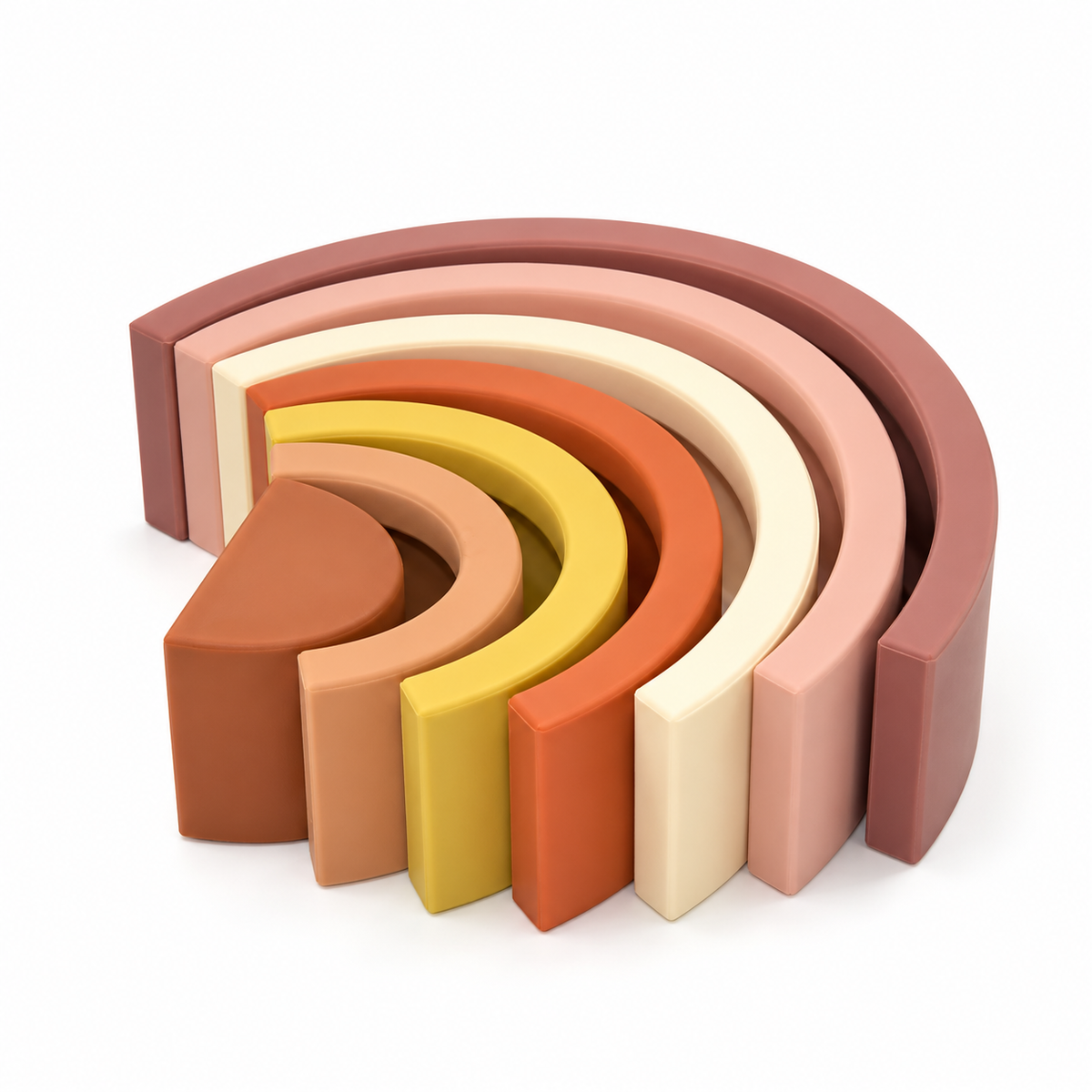 Rainbow Silicone Stacker - Blush