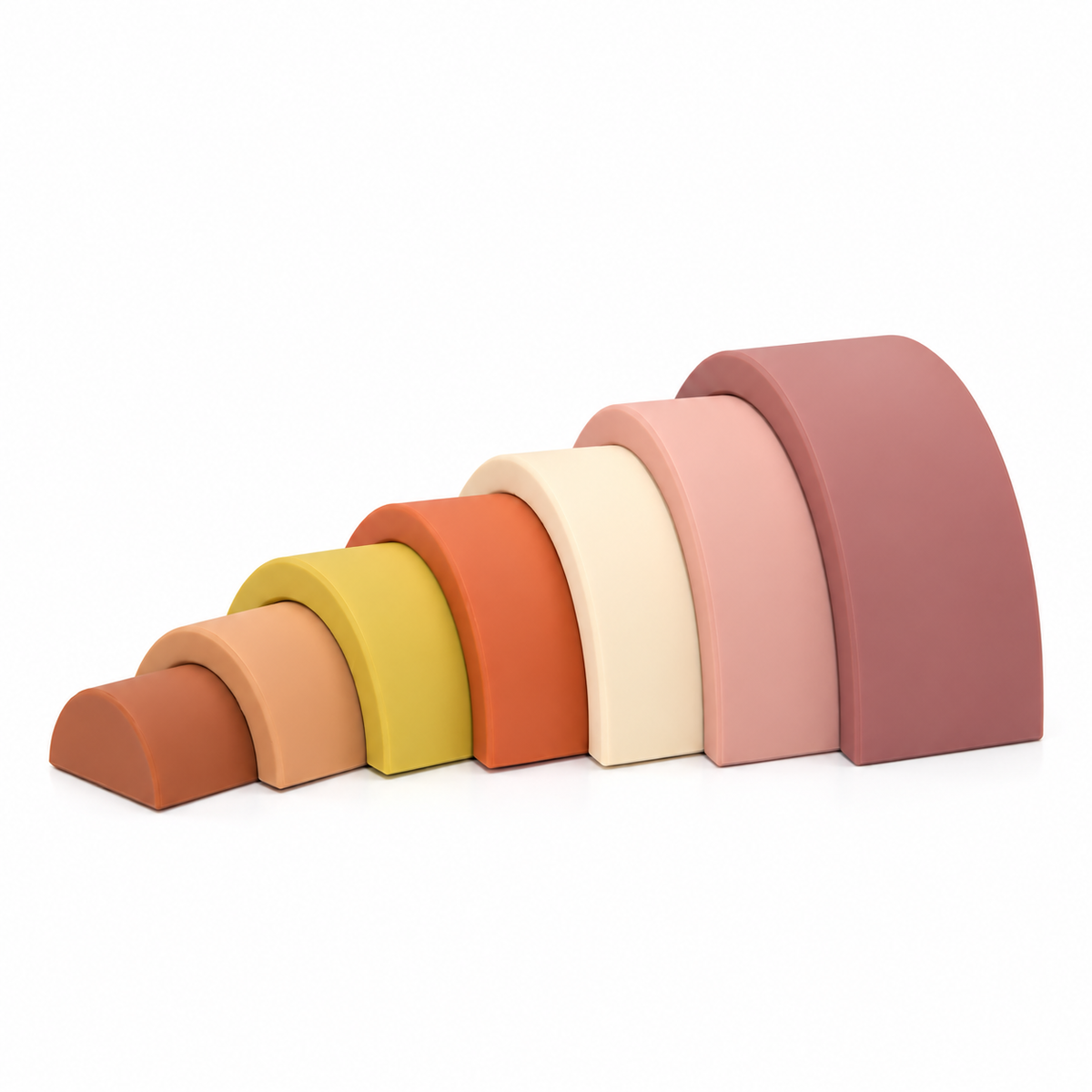 Rainbow Silicone Stacker - Blush