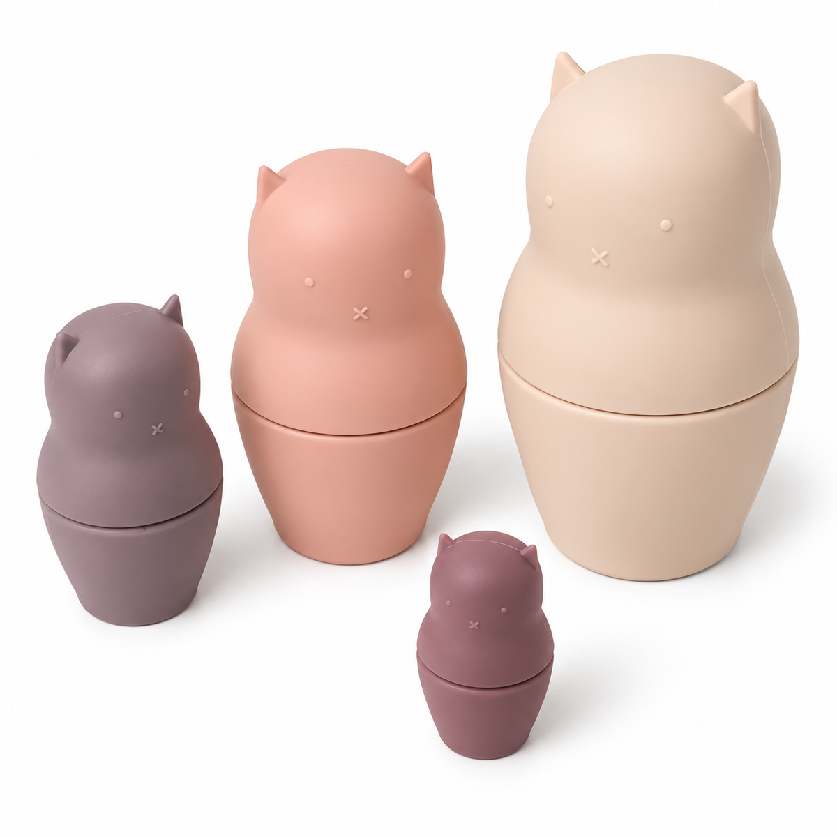 Kitty Cat Silicone Nesting Dolls - Shades of Pink