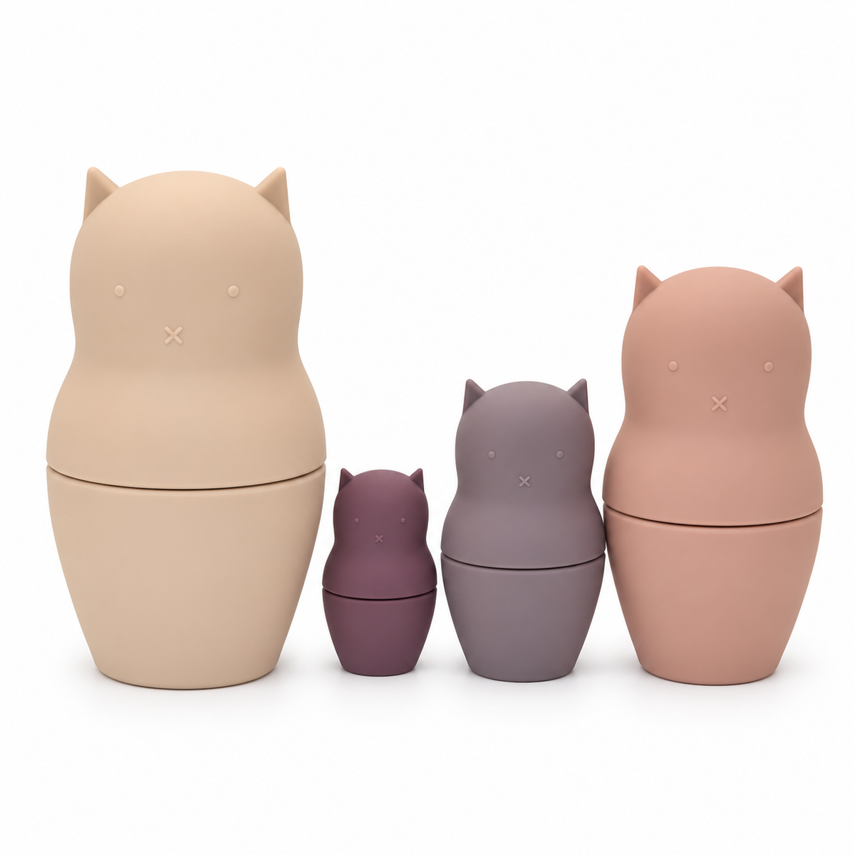 Kitty Cat Silicone Nesting Dolls - Shades of Pink