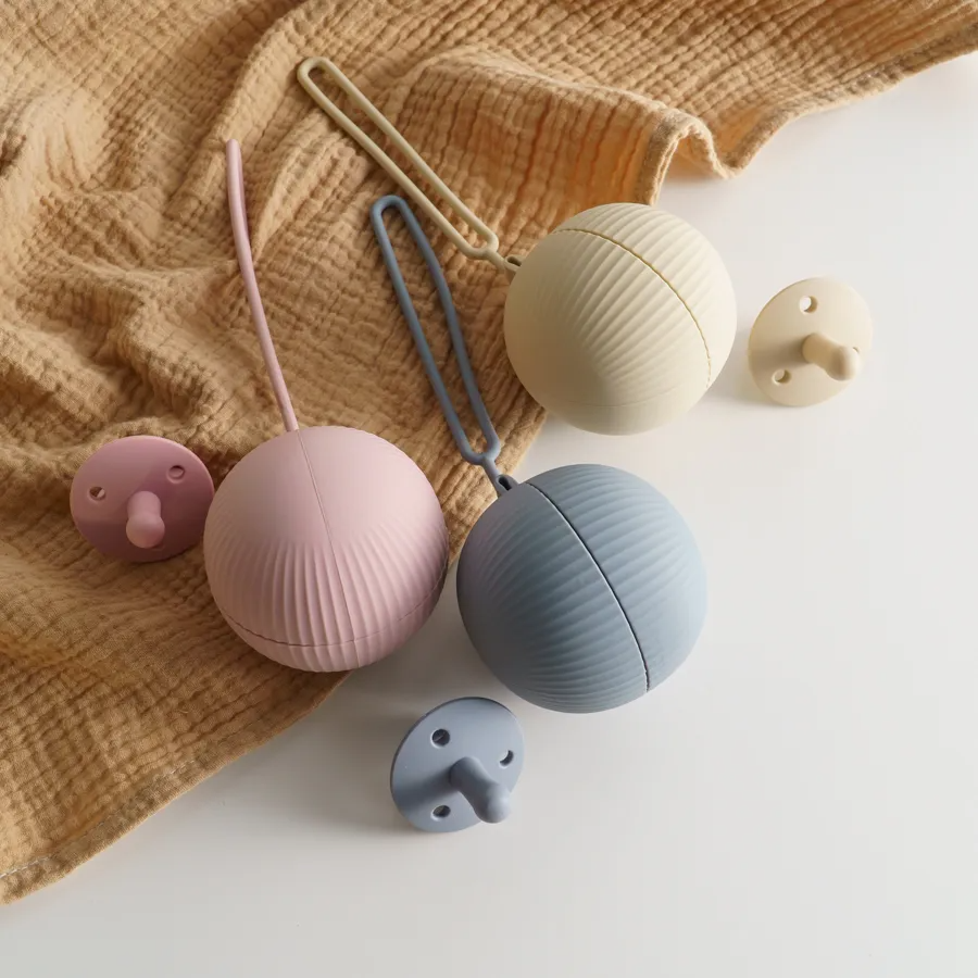 Silicone Pacifier Holder Ball Case - Oat