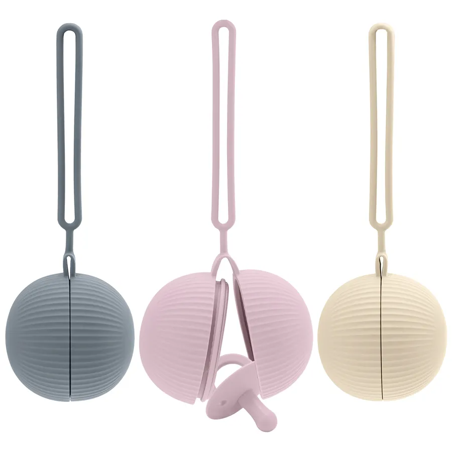 Silicone Pacifier Holder Ball Case - Blush