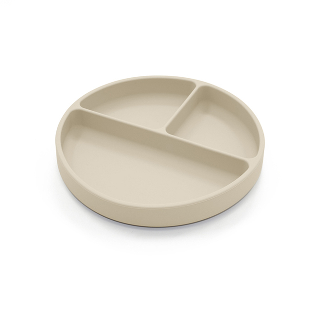 Silicone Divided Plate with Suction Base - Oat