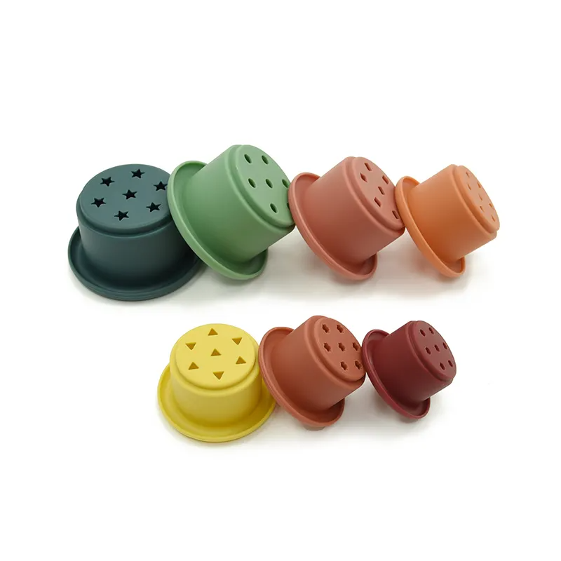 Silicone Stacking Shape Cups - Autumn