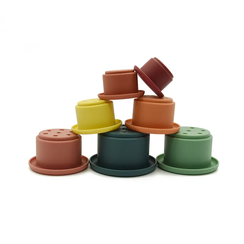 Silicone Stacking Shape Cups - Autumn