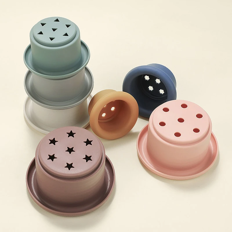 Silicone Stacking Shape Cups - Retro