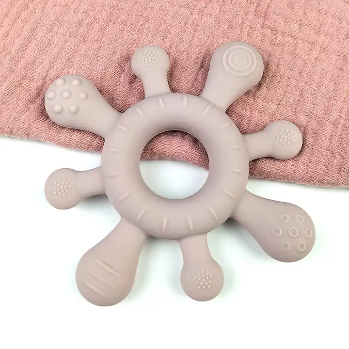 Multi-Textured Silicone Teether - Blush