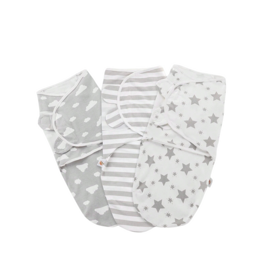 Swaddle Wrap Set of Three - Clouds and Stars