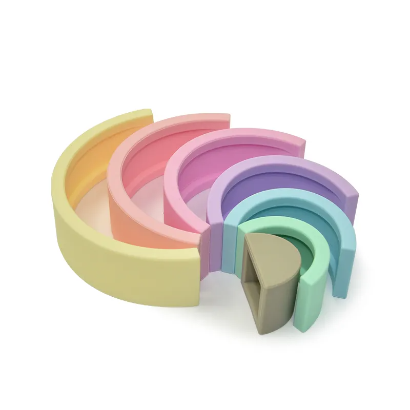 Rainbow Silicone Stacker - Pastel