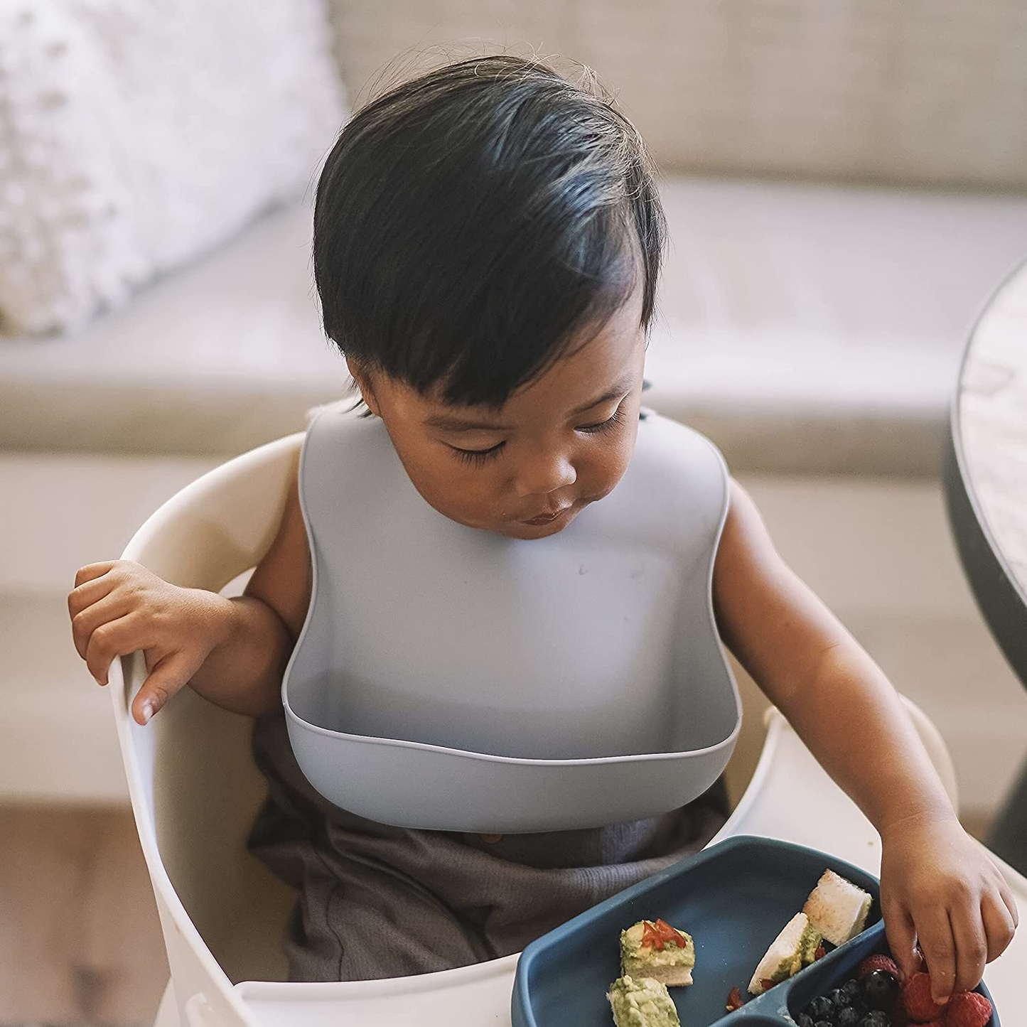 Silicone Baby Bib - Grey