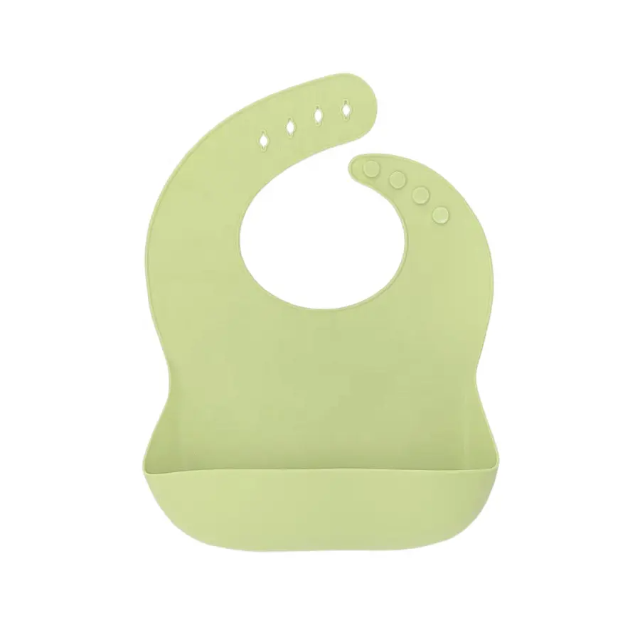 Baby Silicone Bib - Olive Green