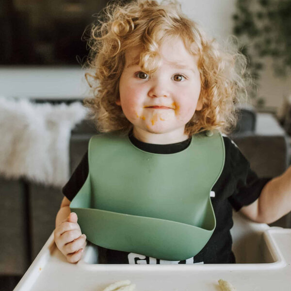 Silicone Baby Bib - Sage