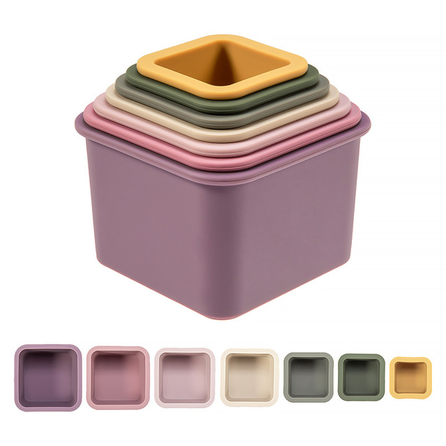 Square Stacker Containers Silicone Cube Stacker – thelittleroom